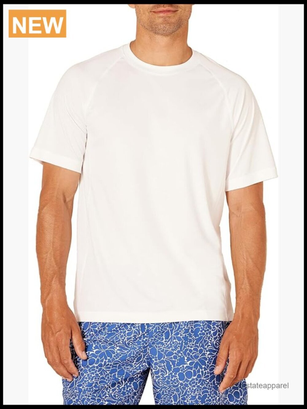 Men's Slim-Fit Short-Sleeve Quick-Dry UPF 50 Swim Tee, Size XXL